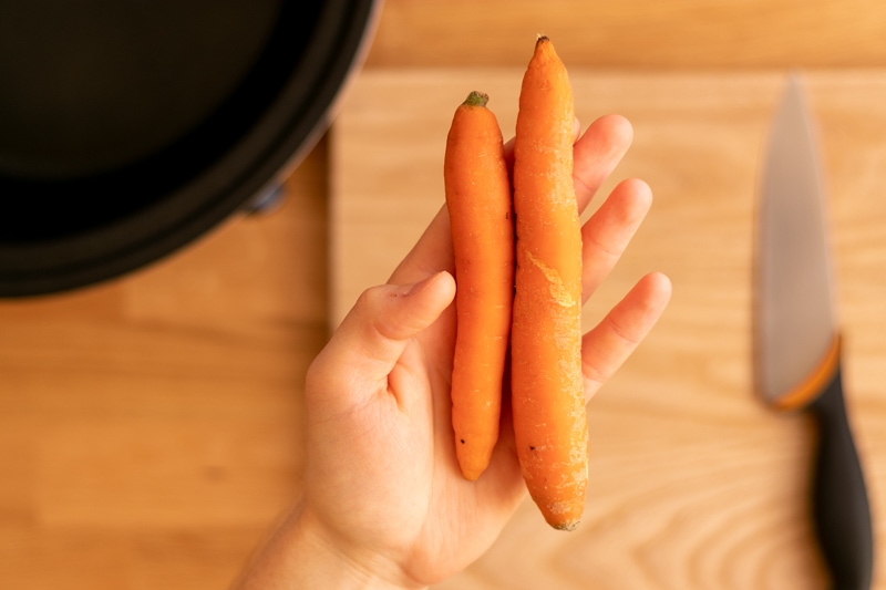 Zanahorias en mano