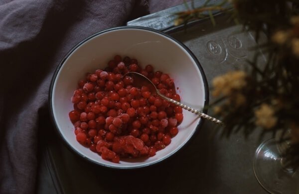 frozen blueberries in a bowl