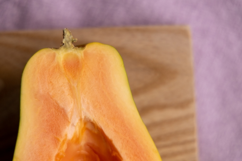 Close up of papaya peel
