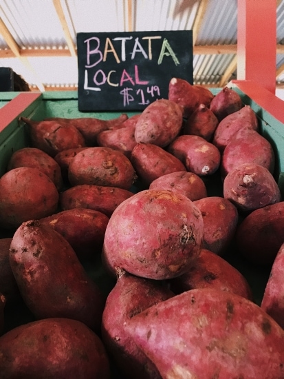 Batatas en el mercado de agricultores