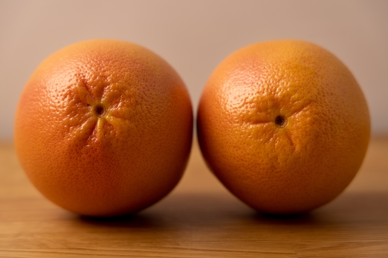 two grapefruit