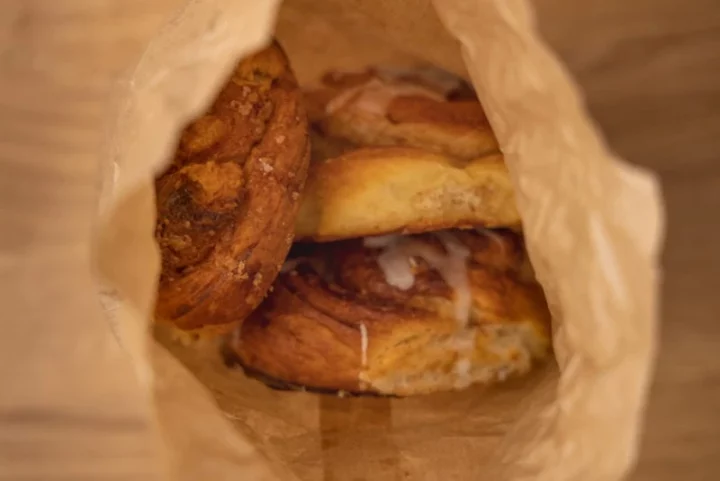 bag with cinnamon rolls