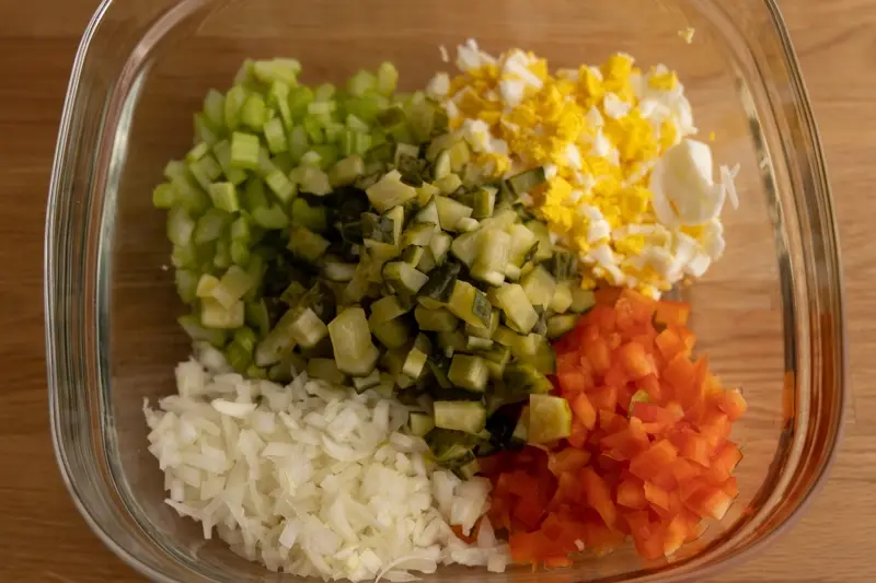 Ingredientes de la ensalada de macarrones