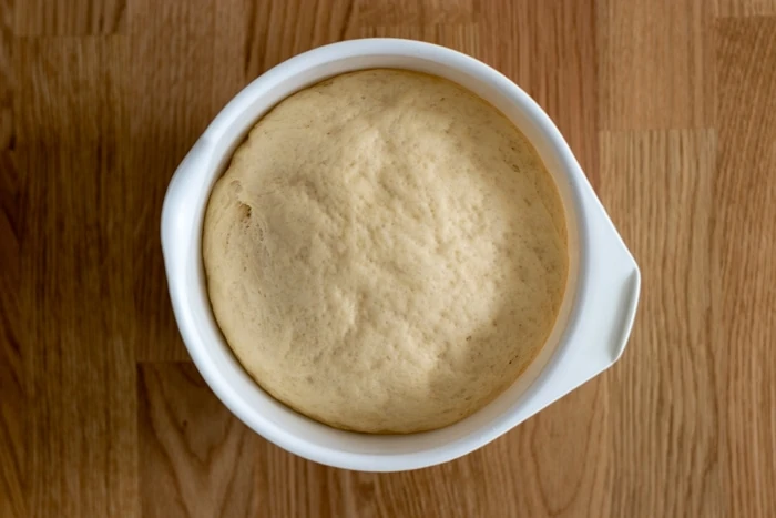 Fresh yeast dough after rising