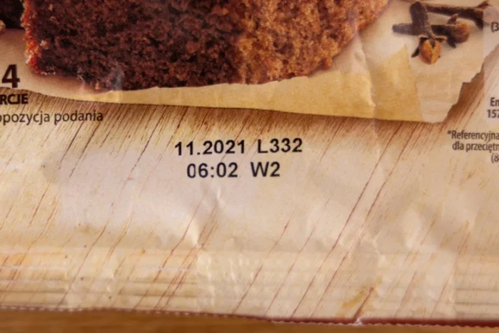 Cake mix date on label