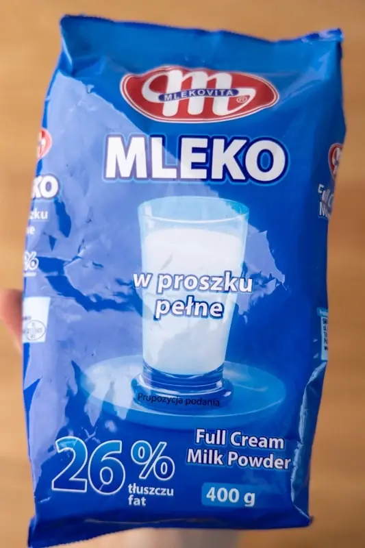 envase de leche en polvo