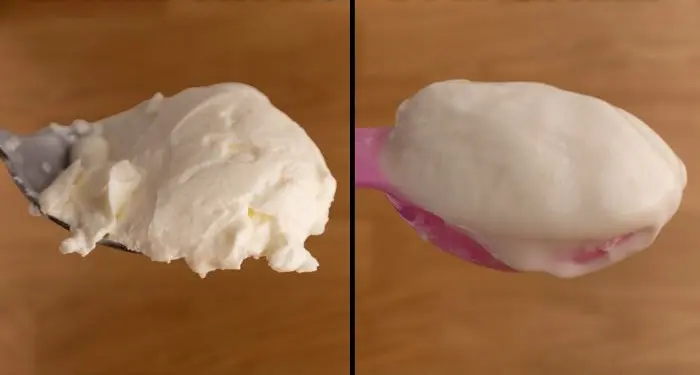 Queso crema vs. crema agria