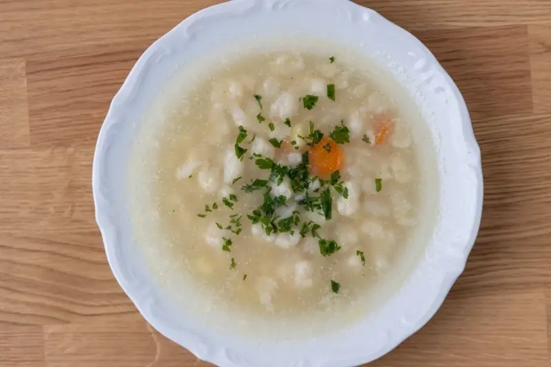 sopa con nata espesa descongelada