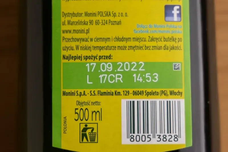 fecha del aceite de oliva en la etiqueta