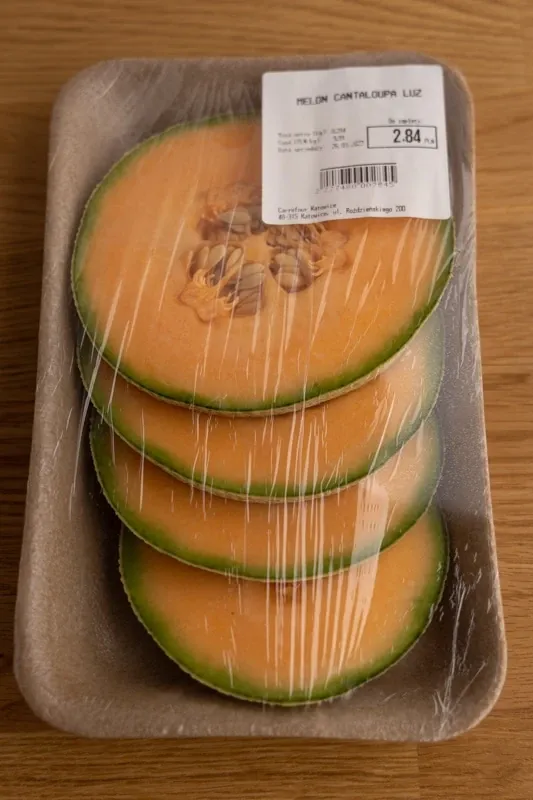 melon cortado en paquetes