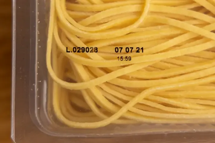 pasta fresca fecha en la etiqueta